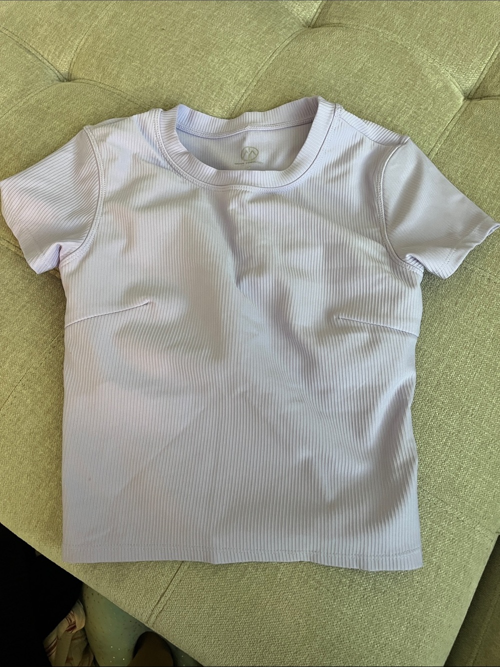Ribbed Short-Sleeve workout Top - Lavender
